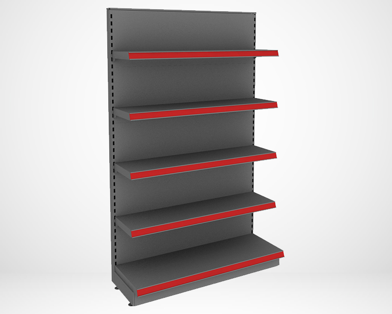 Shelving with Grey back and red edge
