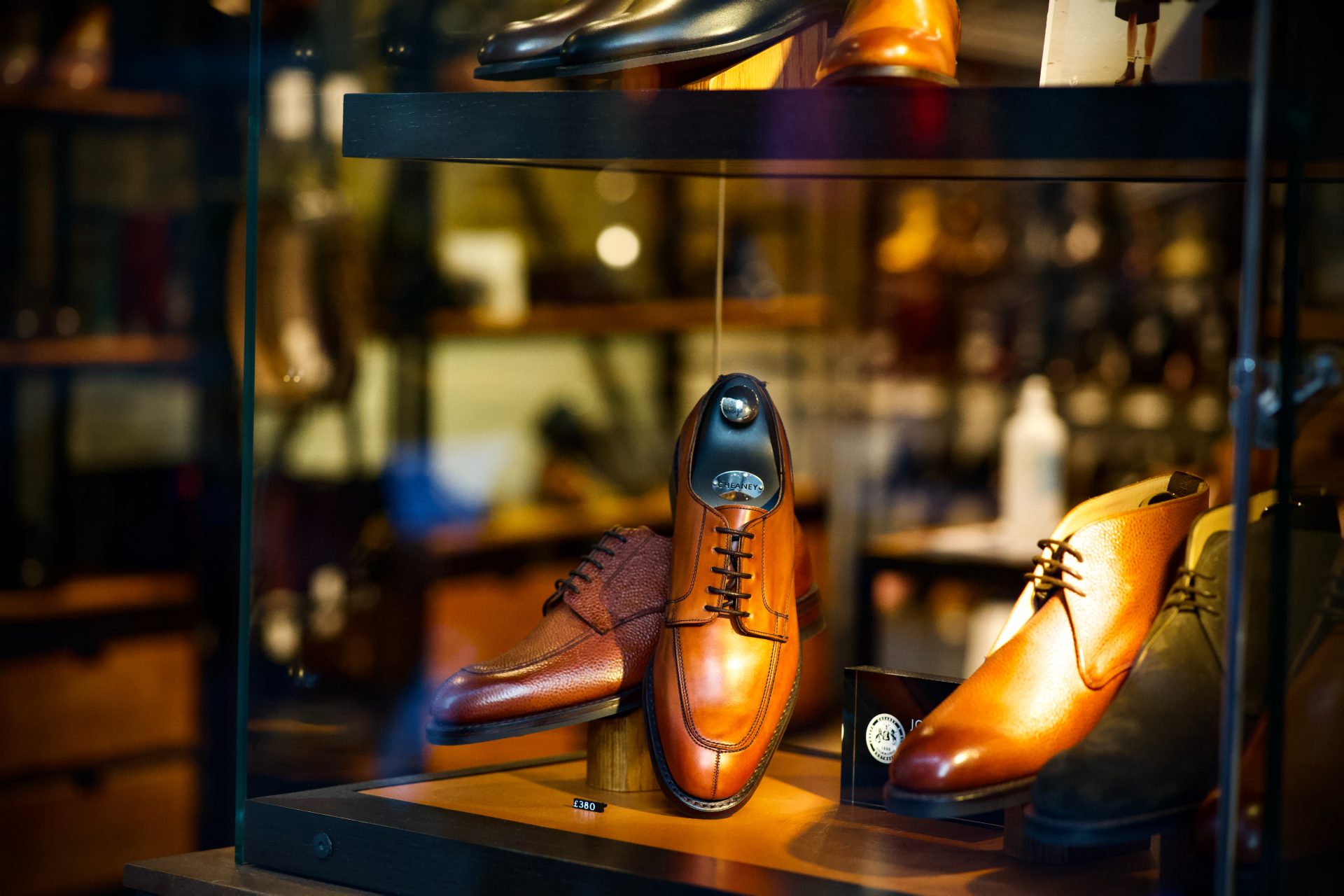 Shoe risers as a display example in a retailer
