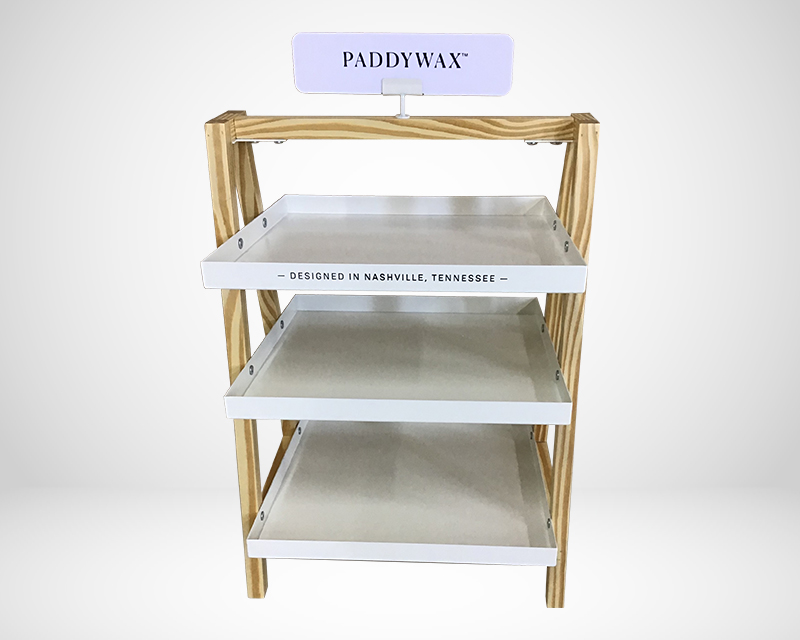A modern candle retail display for a candle company