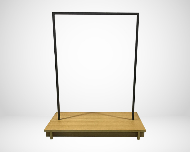 Freestanding clothing rail for a sports display idea