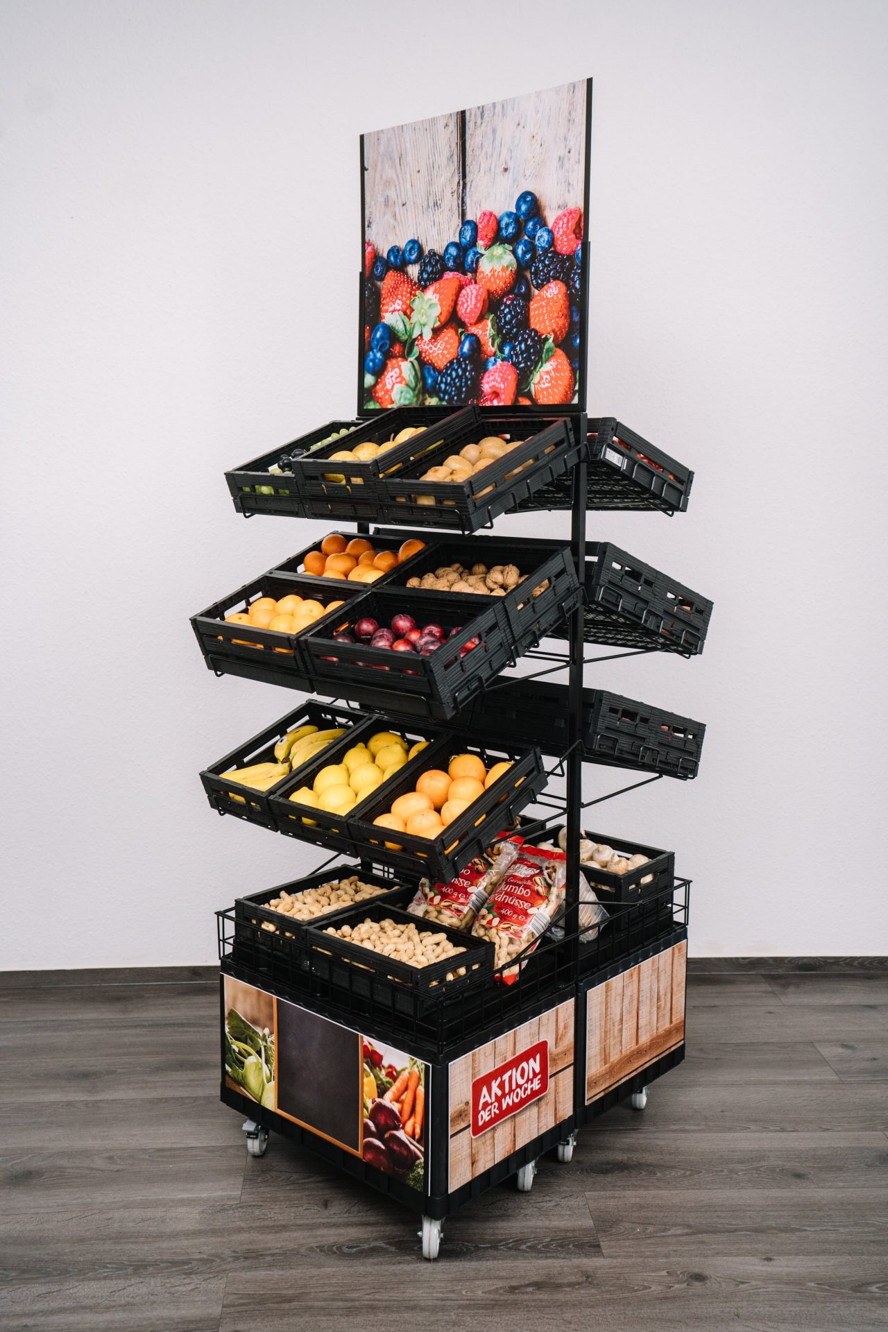 Freestanding Mobile Station - Double - Fruit and Vegetables - alternate