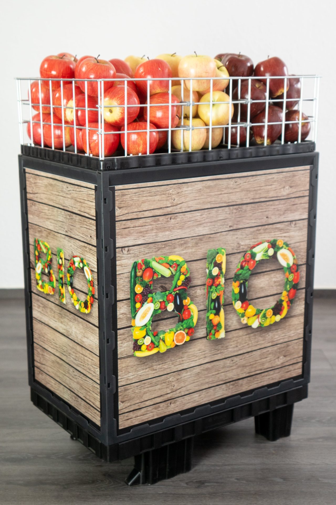 Grid Merchandise Presenter for Mass Goods - Small and High - Produce front view