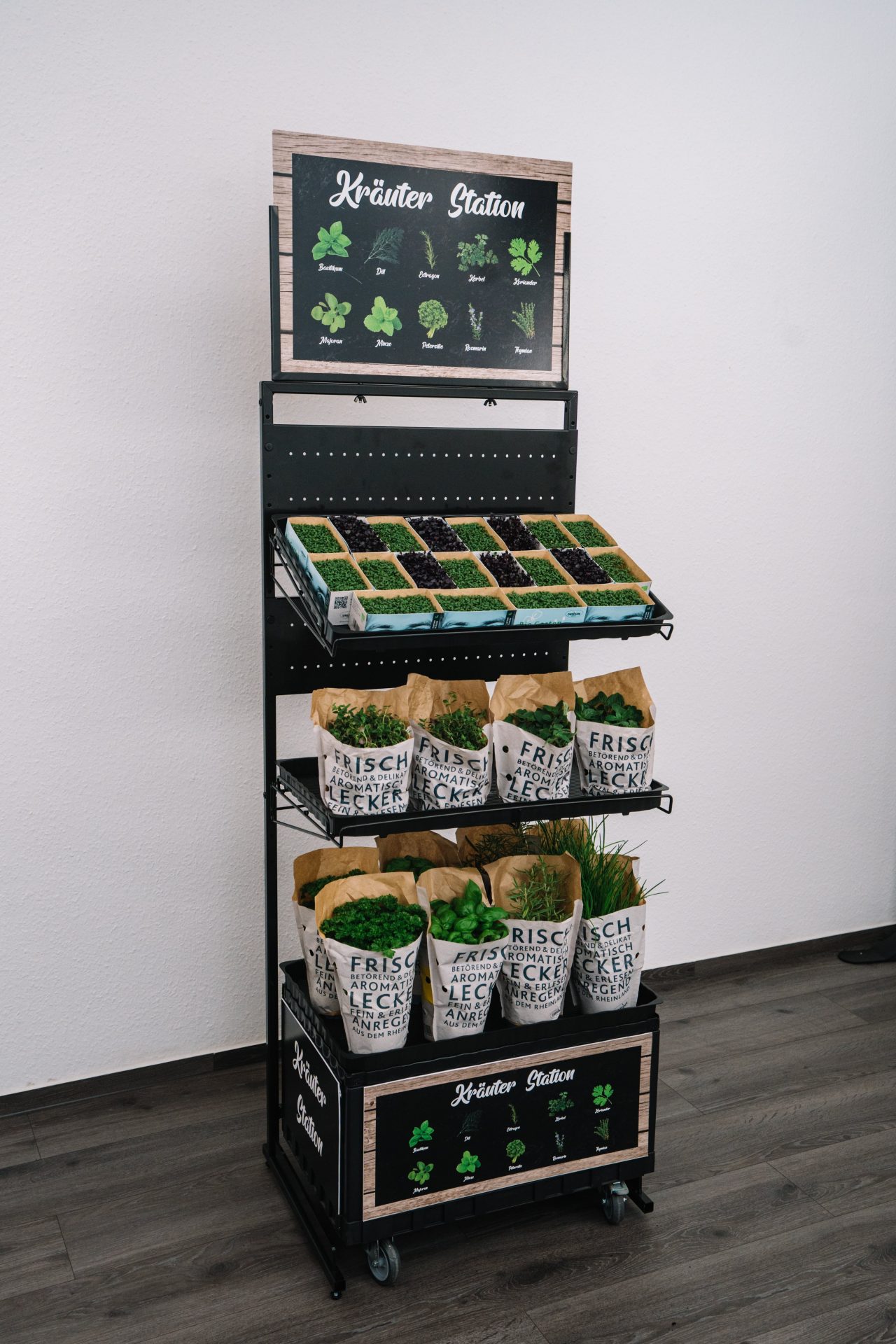 Freestanding Mobile Station for Herbs - with Castors - alternate option