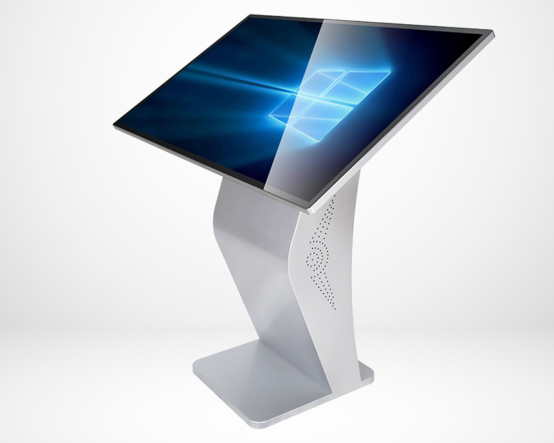 Interactive touch screen self-service kiosk (55 inch) - Countertop - angled view