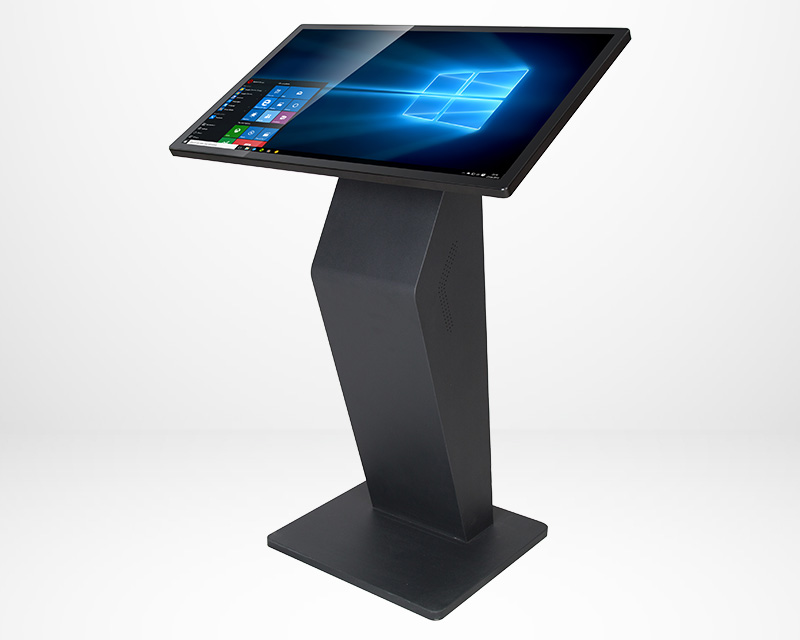 Interactive touch screen self-service kiosk (55 inch) - Freestanding- angled view