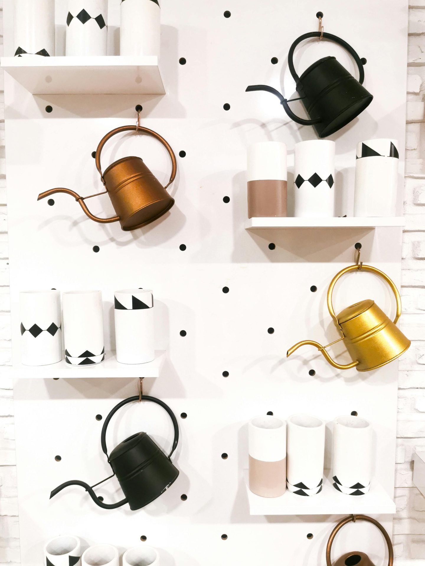 A modern pegbaord displays for a garden centre display idea